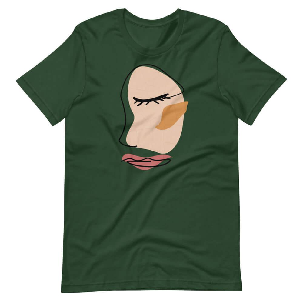 Abstract Minimalist Line Art Cracked Face Short-Sleeve Unisex T-Shirt, Tees, $ 38.55, A Moment Of Now™