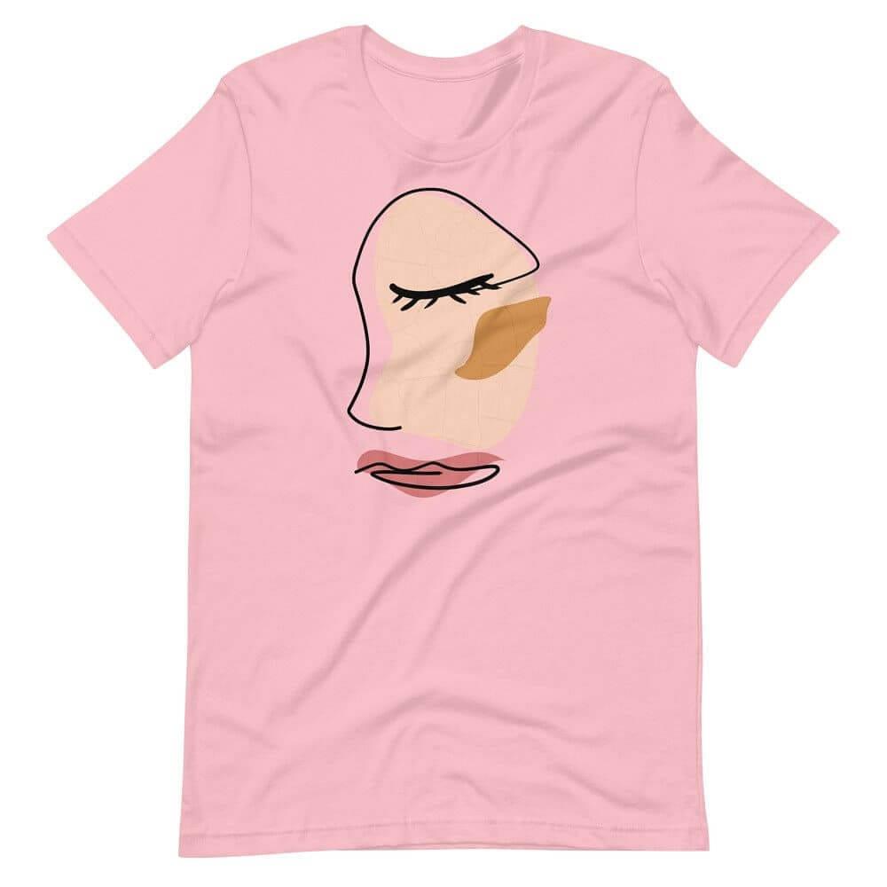 Abstract Minimalist Line Art Cracked Face Short-Sleeve Unisex T-Shirt, Tees, $ 38.55, A Moment Of Now™