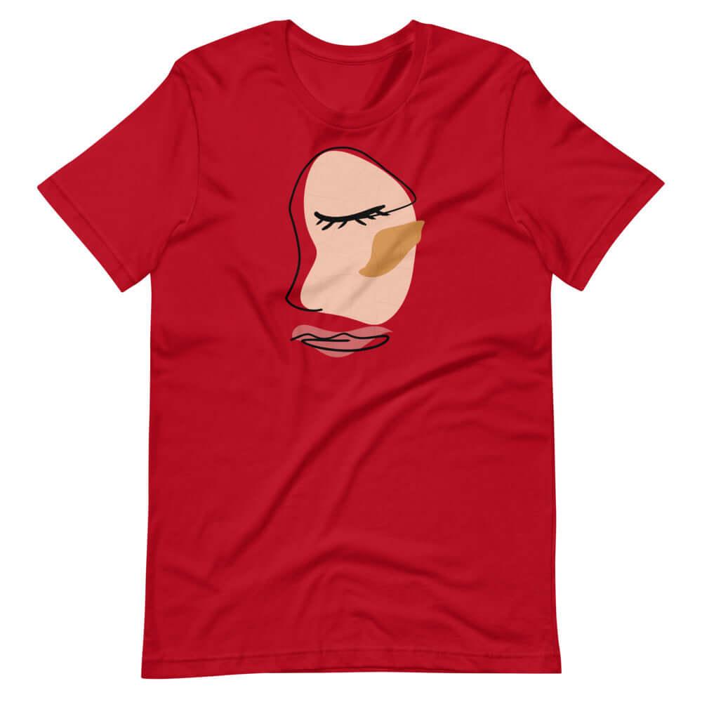 Abstract Minimalist Line Art Cracked Face Short-Sleeve Unisex T-Shirt, Tees, $ 40.44, A Moment Of Now™