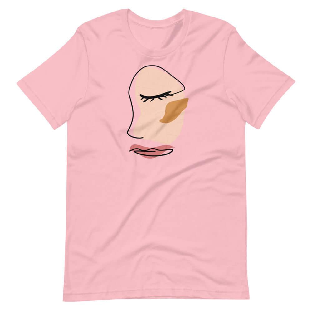 Abstract Minimalist Line Art Cracked Face Short-Sleeve Unisex T-Shirt, Tees, $ 40.44, A Moment Of Now™
