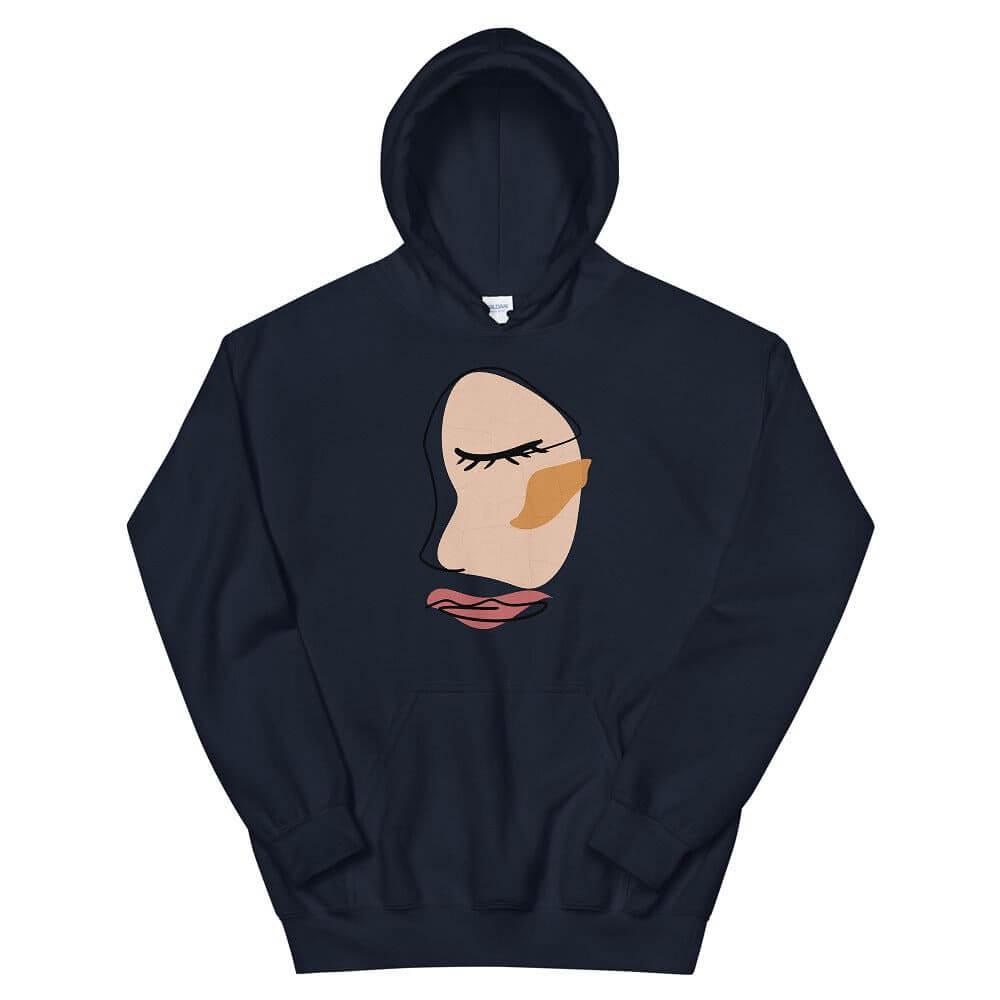 Abstract Minimalist Line Art Cracked Face Unisex Hoodie, Hoodie, $ 45.75, A Moment Of Now™