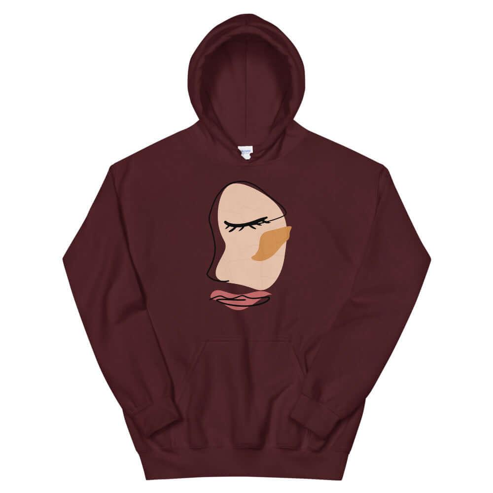 Abstract Minimalist Line Art Cracked Face Unisex Hoodie, Hoodie, $ 45.75, A Moment Of Now™