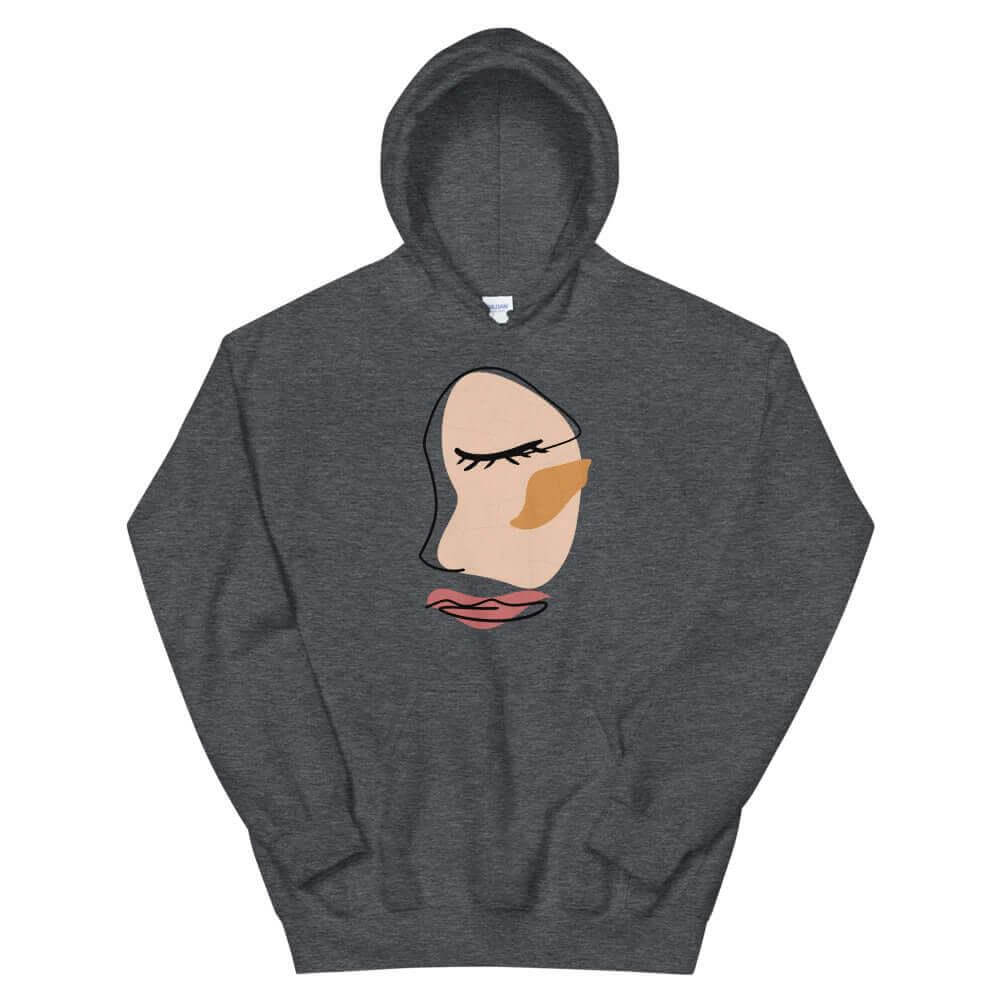 Abstract Minimalist Line Art Cracked Face Unisex Hoodie, Hoodie, $ 45.75, A Moment Of Now™