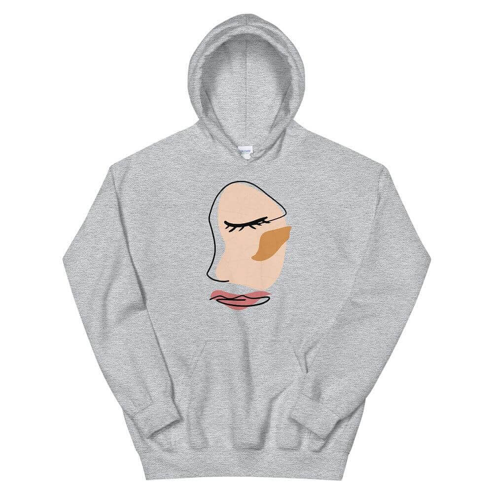 Abstract Minimalist Line Art Cracked Face Unisex Hoodie, Hoodie, $ 45.75, A Moment Of Now™