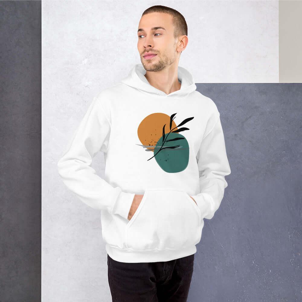Abstract Minimalist Line Art Drawing -Night By The Sea Unisex Hoodie, Hoodie, $ 45.75, A Moment Of Now™