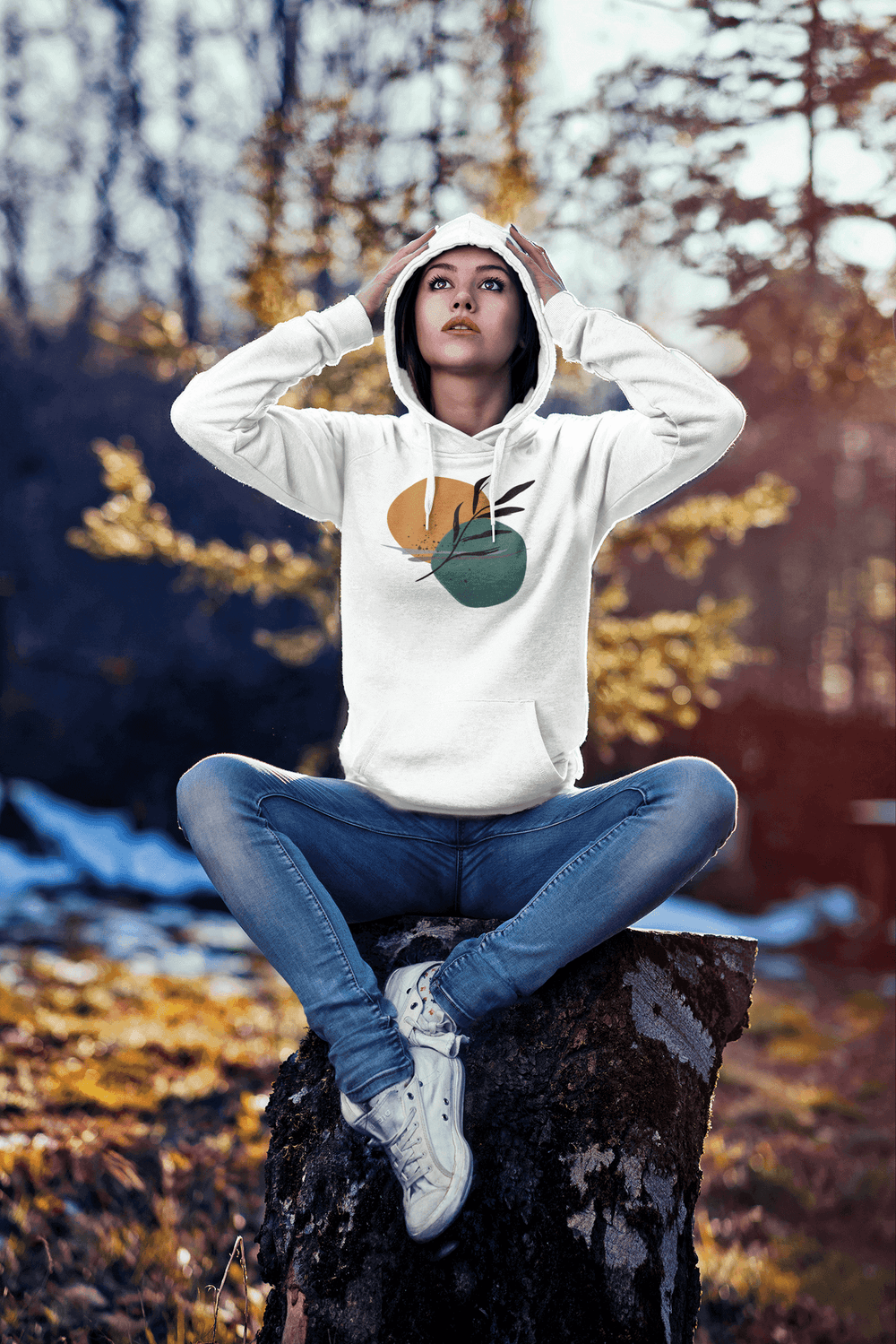 Abstract Minimalist Line Art Drawing -Night By The Sea Unisex Hoodie, Hoodie, $ 45.75, A Moment Of Now™