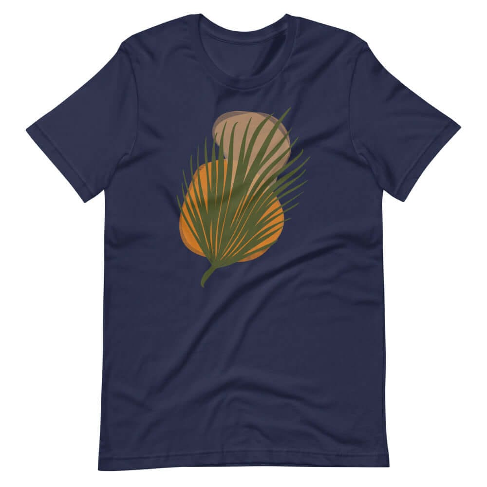 Shop abstract Palm Leaf and Stones Minimal Modern Art Graphic Short-Sleeve Unisex T-Shirt, Tees, USA Boutique