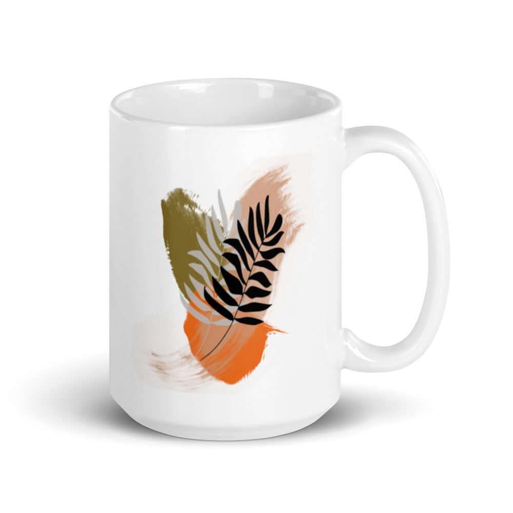 Agata Botanical Abstract Shape and Line Art Coffee Tea Cup Mug, A Moment Of Now, $ 24.50