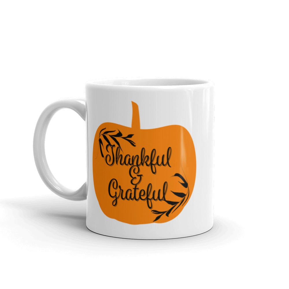 Shop Autumnal Pumpkin Thankful & Grateful Coffee Tea Cup Mug, Mug, USA Boutique