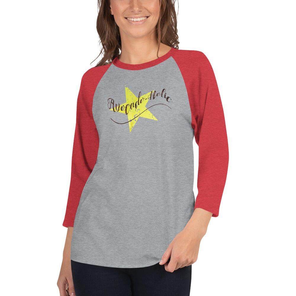 Avocado-Holic Typographic Statement Fashion Tee T-shirt 3/4 Sleeve Raglan Fashion Baseball Shirt, Tees, $ 31.50, A Moment Of Now™