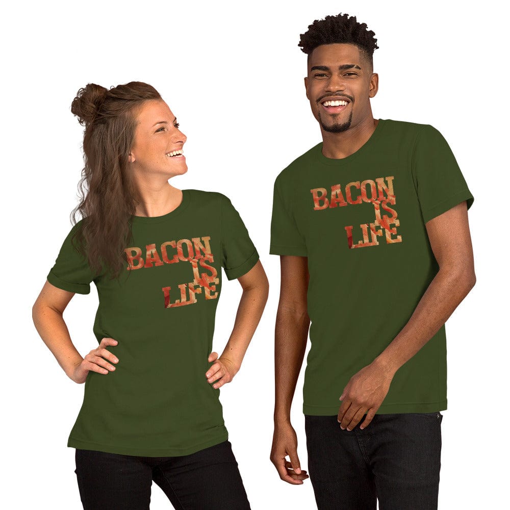 Shop Bacon is Life I love Bacon Statement Short-Sleeve Men Women Unisex T-Shirt, Tees, USA Boutique