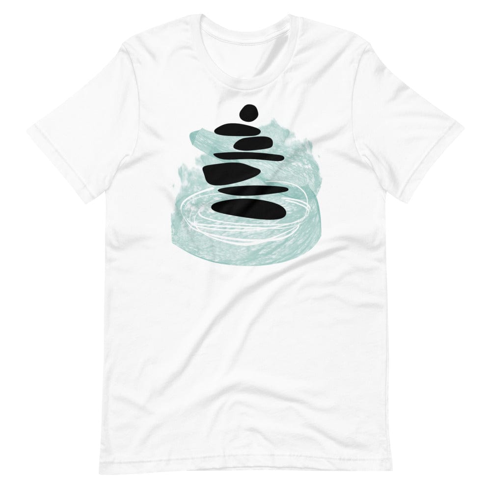 Shop Balancing Rocks Stacked Zen Stones Minimal Abstract Shape Art Short-Sleeve Unisex T-Shirt Tees Boutique Clothing Online