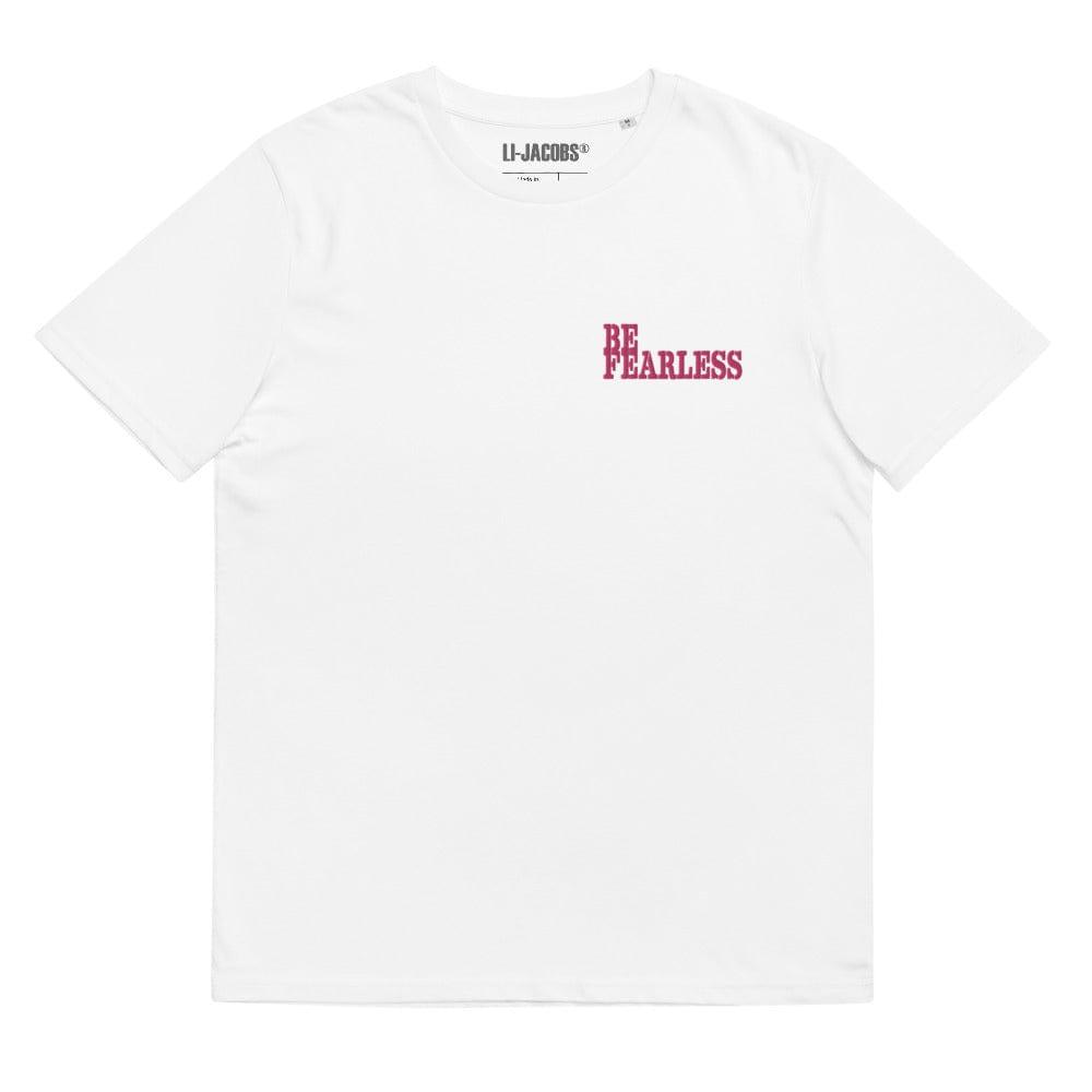 Be Fearless Motivational Inspiration Quote Embroidered Unisex Organic Cotton T-shirt, T-shirts, $ 42.50, A Moment Of Now™
