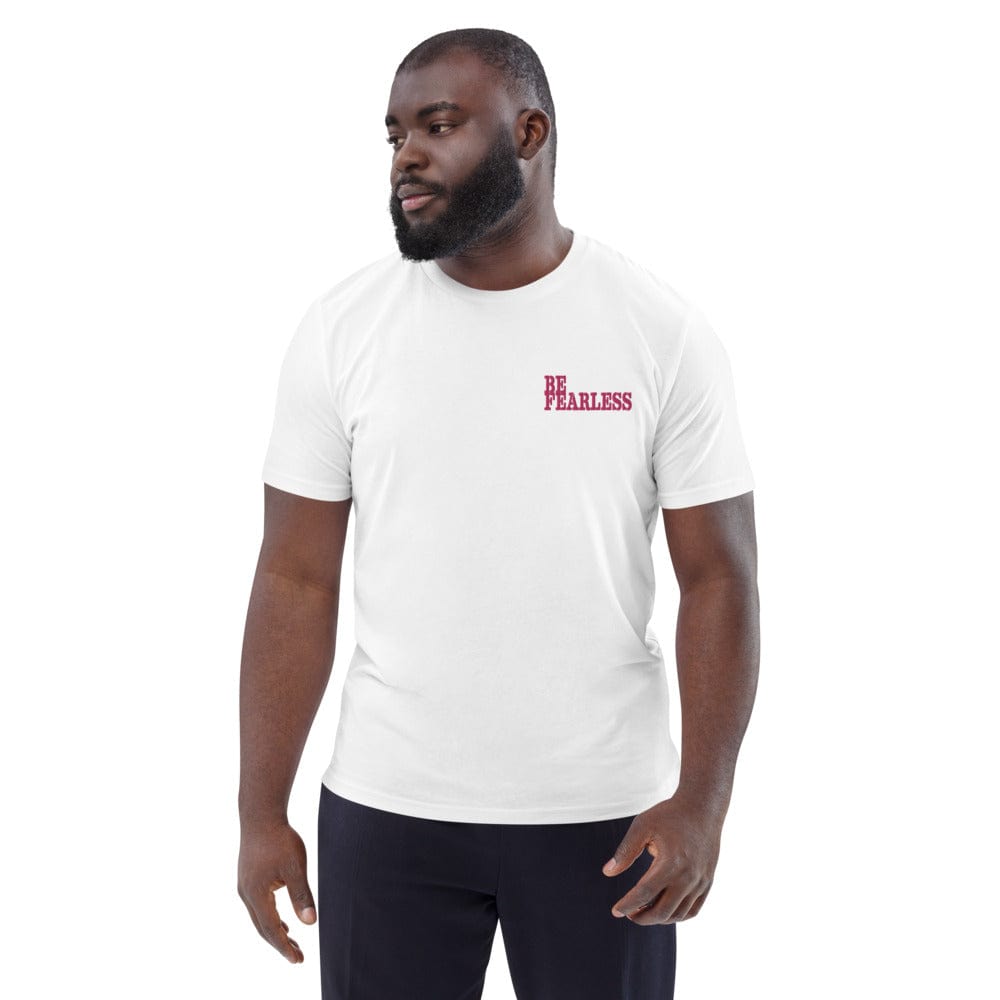 Be Fearless Motivational Inspiration Quote Embroidered Unisex Organic Cotton T-shirt T-shirts A Moment Of Now Women’s Boutique Clothing Online Lifestyle Store