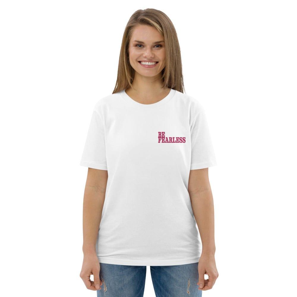 Be Fearless Motivational Inspiration Quote Embroidered Unisex Organic Cotton T-shirt, T-shirts, $ 42.50, A Moment Of Now™