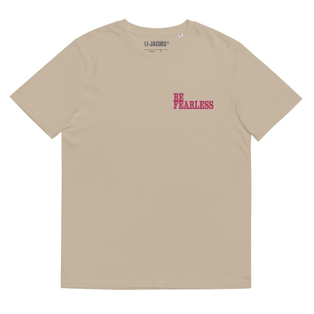 Be Fearless Motivational Inspiration Quote Embroidered Unisex Organic Cotton T-shirt, T-shirts, $ 42.50, A Moment Of Now™
