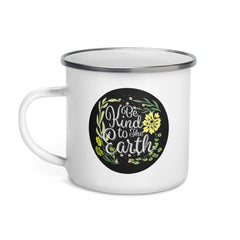 Shop Be Kind To The Earth Floral Plant Bohemian Illustration Statement Enamel Coffee Tea Cup Mug, Mug, USA Boutique