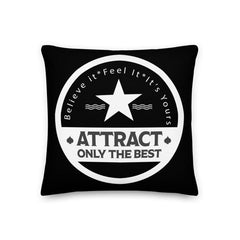 Shop Believe it. Feel it. It's Yours. The Law Of Attraction Decorative Throw Pillow Cushion - Black, Throw Pillows, USA Boutique