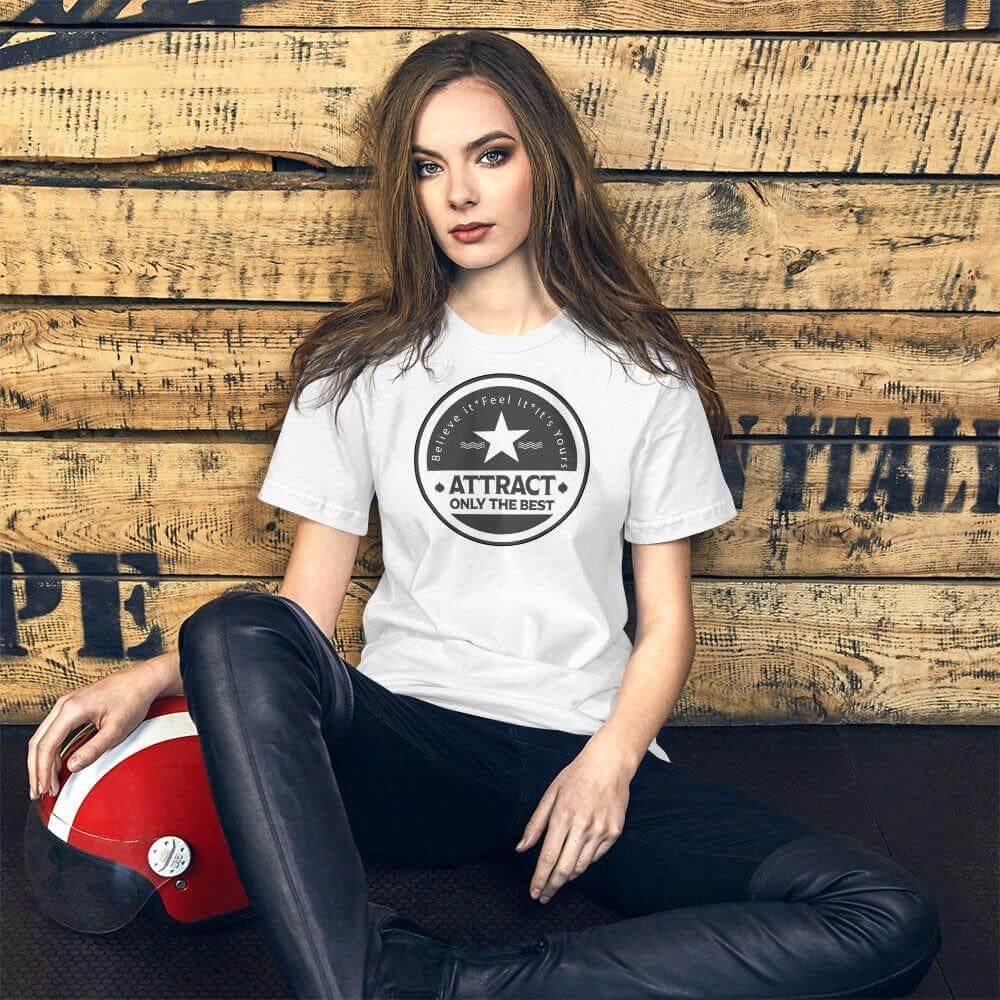 Believe it. Feel it. It's Yours. The Law Of Attraction Short-Sleeve Unisex T-Shirt, Tees, $ 42.50, A Moment Of Now™