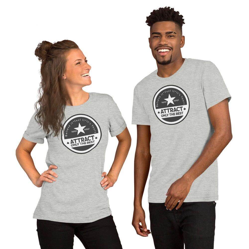 Believe it. Feel it. It's Yours. The Law Of Attraction Short-Sleeve Unisex T-Shirt, Tees, $ 42.50, A Moment Of Now™