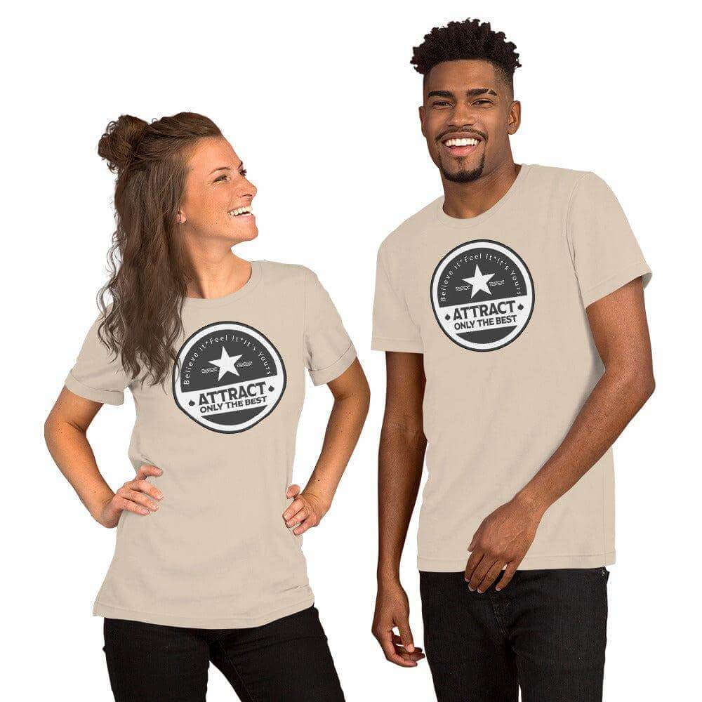 Believe it. Feel it. It's Yours. The Law Of Attraction Short-Sleeve Unisex T-Shirt, Tees, $ 42.50, A Moment Of Now™