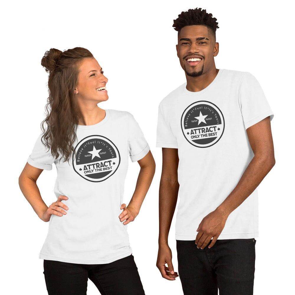 Believe it. Feel it. It's Yours. The Law Of Attraction Short-Sleeve Unisex T-Shirt, Tees, $ 42.50, A Moment Of Now™