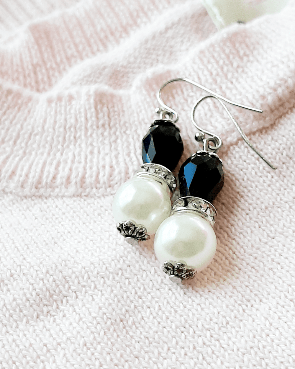 Black & White Pearl Beaded Earrings | Modern Fashion Jewelry, Earrings, $ 18.99, A Moment Of Now™