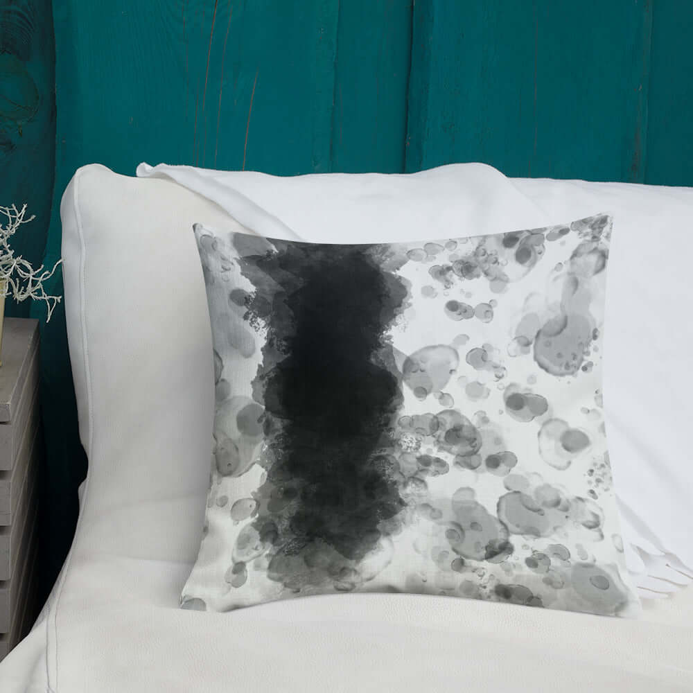 Shop Black And White Watercolor Bubbles Home Premium Decorative Throw Pillow Cushion, Throw Pillows, USA Boutique