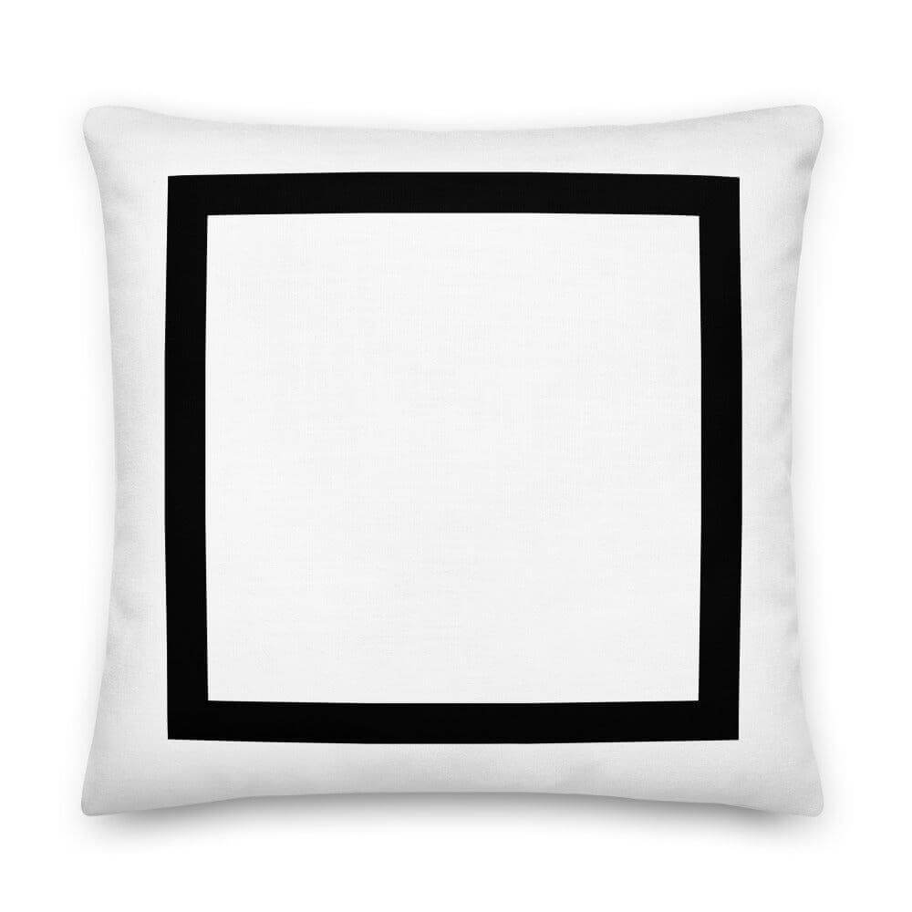 Black Border Solid White Premium Pillow | Minimalist Decor, Pillows, $ 65.00, A Moment Of Now™