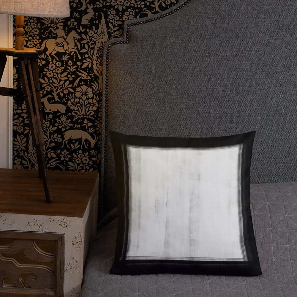 Black Brush Border On White Modern Art Accent Pillow Cushion, Throw Pillows, $ 52.50, A Moment Of Now™