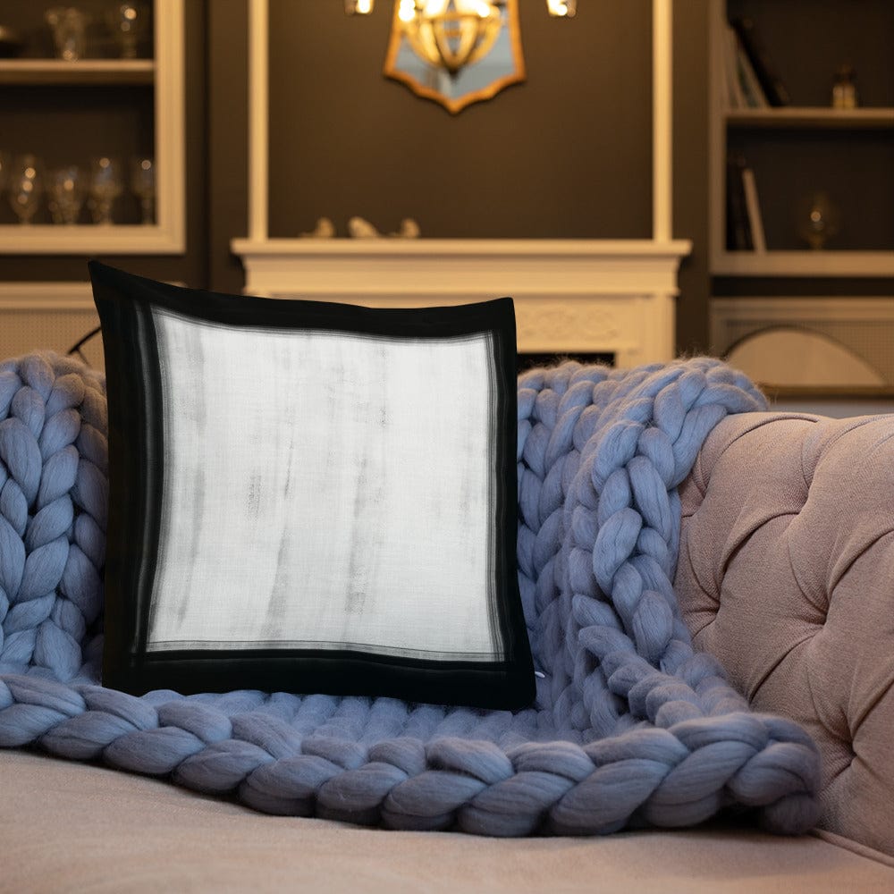 Shop Black Brush Border On White Modern Art Accent Pillow Cushion, Throw Pillows, USA Boutique