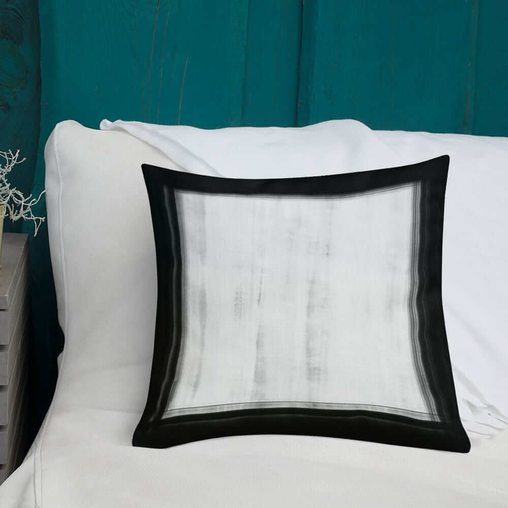 Black Brush Border On White Modern Art Accent Pillow Cushion, Throw Pillows, $ 52.50, A Moment Of Now™