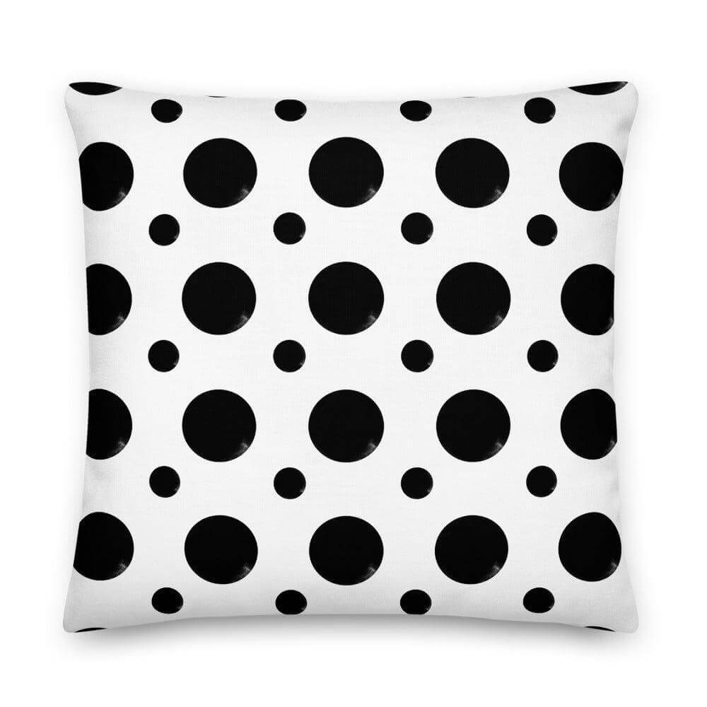 Black Polka Dots Geometric Premium Decorative Accent Throw Pillow, A Moment Of Now, $ 64.00