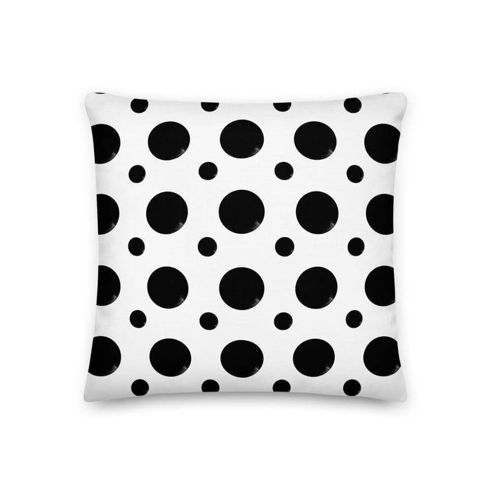 Black Polka Dots Geometric Premium Decorative Accent Throw Pillow, A Moment Of Now, $ 58.00