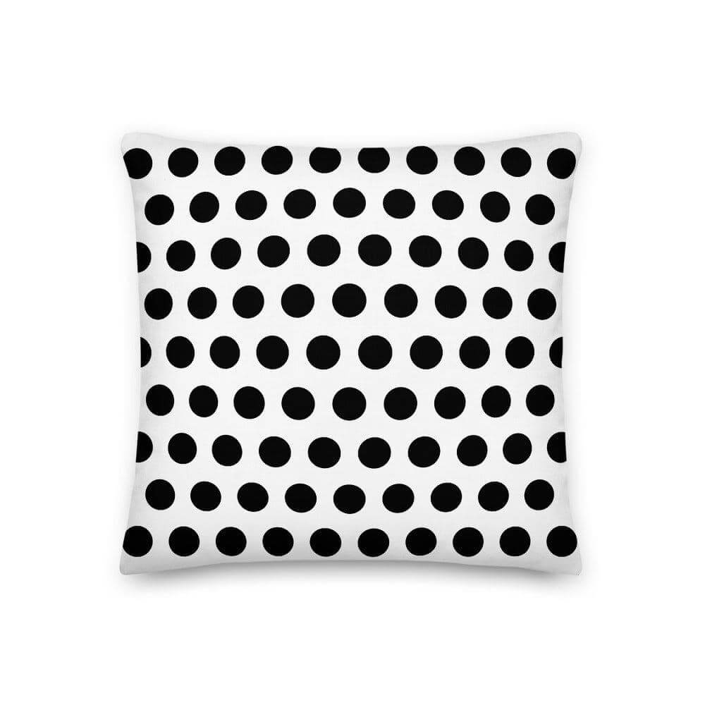 Black Polka Dots on White Premium Decorative Accent Throw Pillow Cushion, A Moment Of Now, $ 64.50