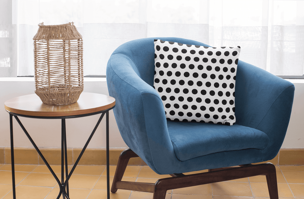 Black Polka Dots on White Premium Decorative Accent Throw Pillow Cushion, Pillow, $ 61.50, A Moment Of Now™