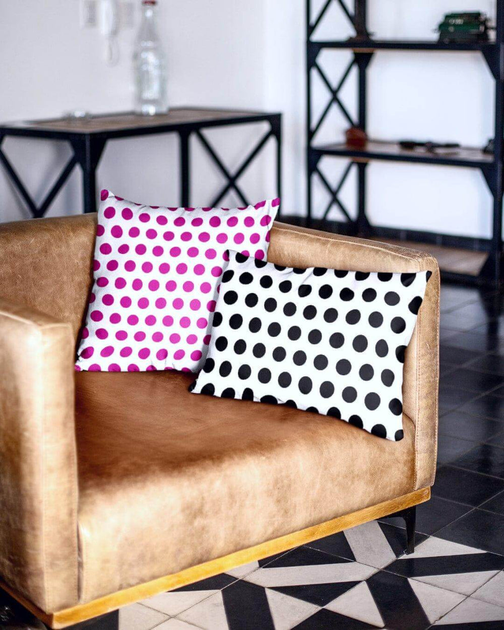 Black Polka Dots on White Premium Decorative Accent Throw Pillow Cushion, Pillow, $ 61.50, A Moment Of Now™