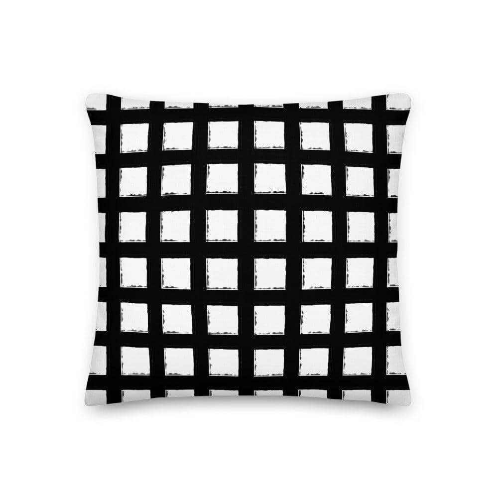 Black Square Geometric Decorative Accent Throw Pillow Cushion, Pillow, $ 64.50, A Moment Of Now™