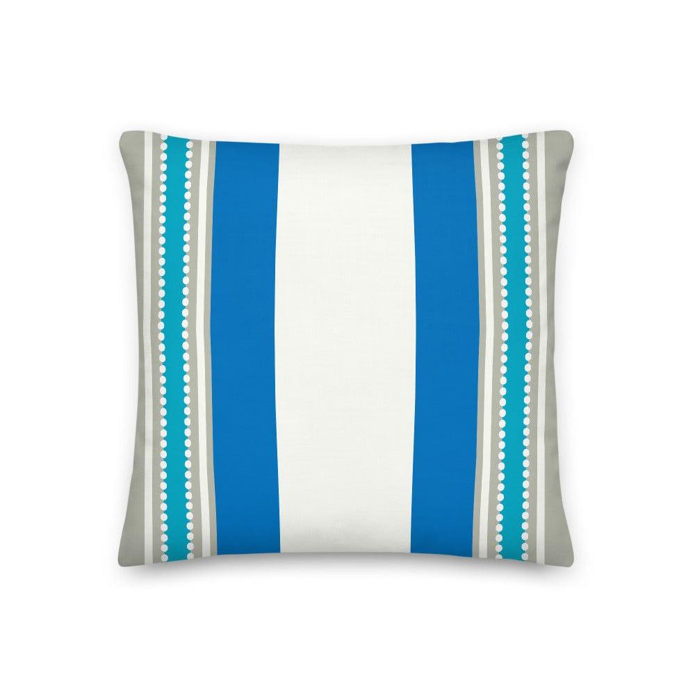 Blue Island Stripes Decorative Pillow | Tropical Coastal Beach Decor, Throw Pillows, $ 61.50, A Moment Of Now™