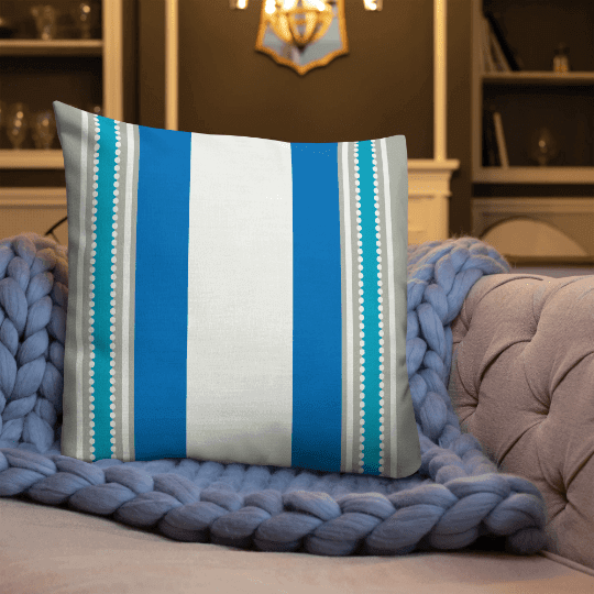 Blue Island Stripes Decorative Pillow | Tropical Coastal Beach Decor, Throw Pillows, $ 61.50, A Moment Of Now™