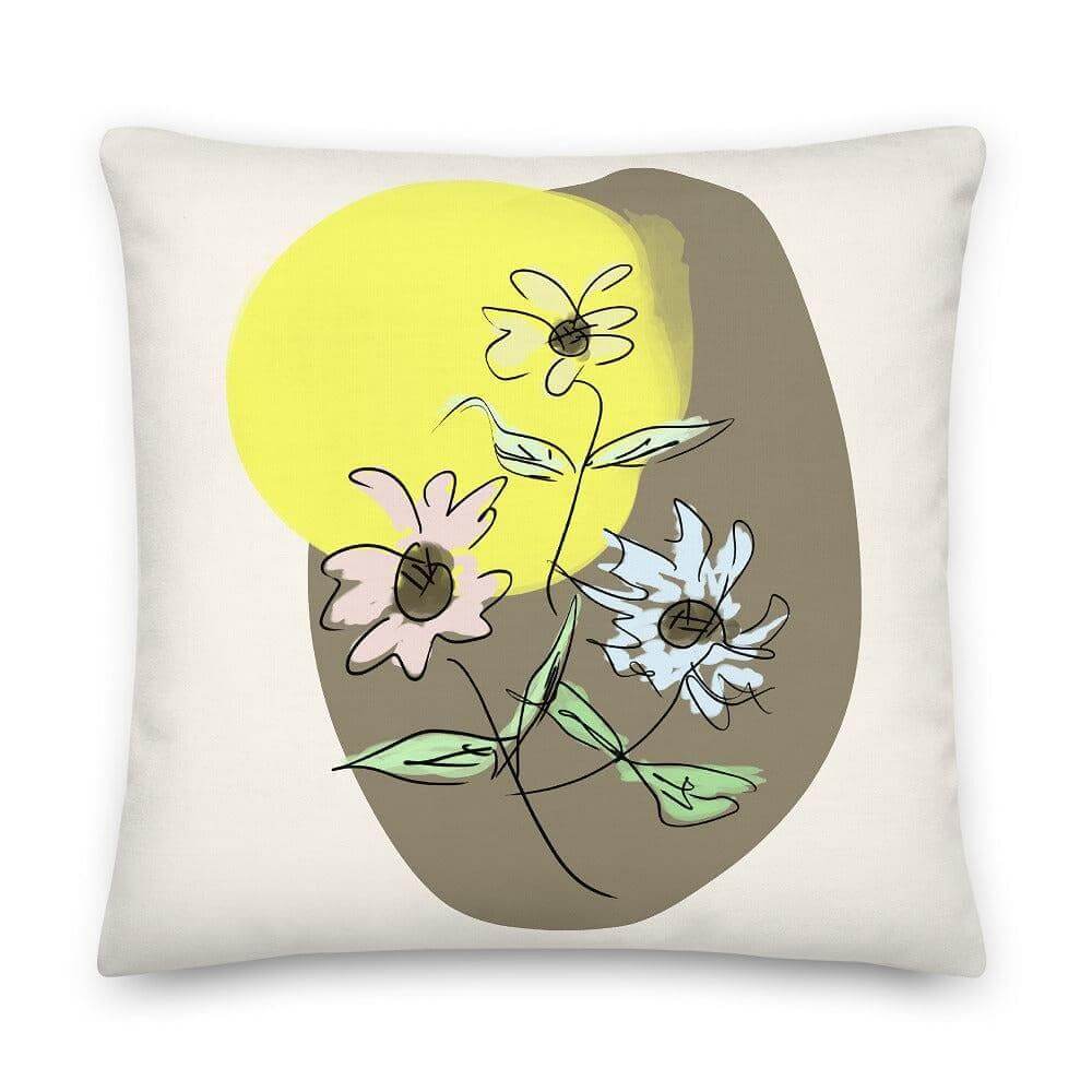 Boho Bohemian Floral Abstract Art Drawing Decorative Throw Pillow Cushion, Li-Jacobs, $ 71.50