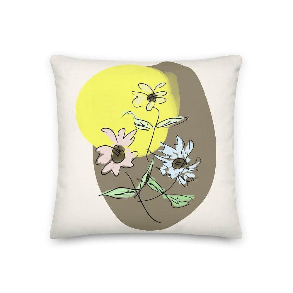 Boho Bohemian Floral Abstract Art Drawing Decorative Throw Pillow Cushion, Pillow, $ 64.50, A Moment Of Now™