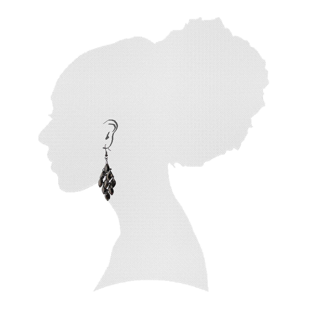 Boho Dark Grey Chandelier Faceted Beads Dangle Drop Earrings | Boutique In USA, Earrings, $ 9.99, A Moment Of Now™