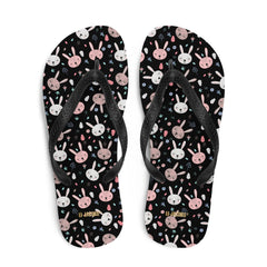 Bunnies on Black Flip-Flops Flip Flops A Moment Of Now Women’s Boutique Clothing Online Lifestyle Store