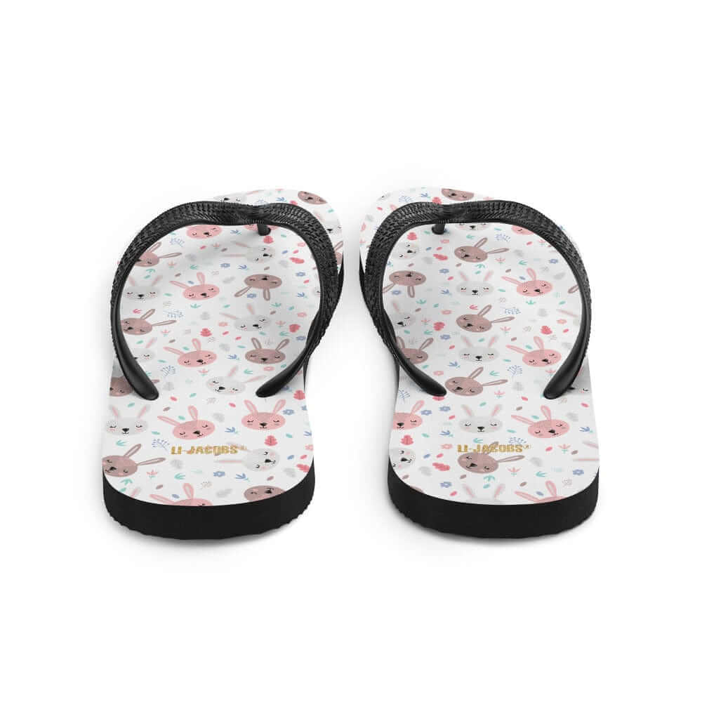Bunnies On White Flip-Flops | Cute Easter Bunny Summer Sandals, Flip Flops, $ 30.95, A Moment Of Now™