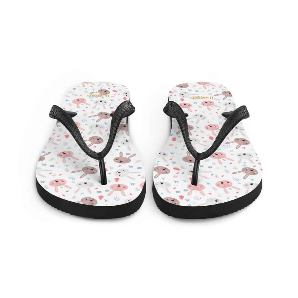 Bunnies On White Flip-Flops | Cute Easter Bunny Summer Sandals, Flip Flops, $ 30.95, A Moment Of Now™