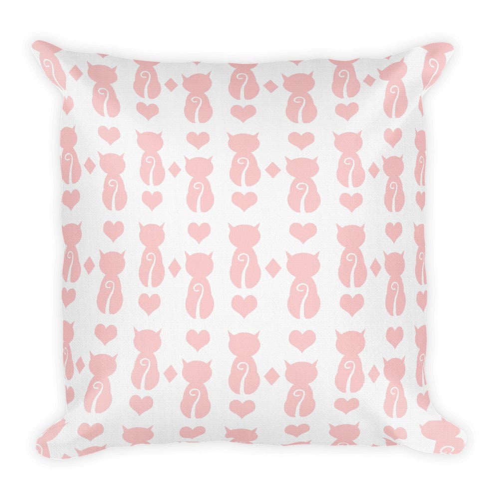 Shop Cat and It's Tail Pink Decorative Throw Pillow Accent Cushion, pillows, USA Boutique