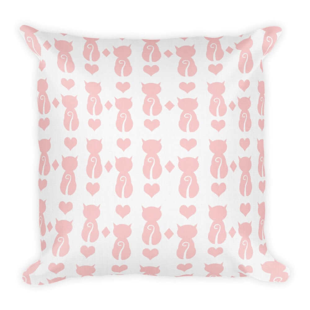 Cat and It's Tail Pink Decorative Throw Pillow Accent Cushion, pillows, $ 64.50, A Moment Of Now™