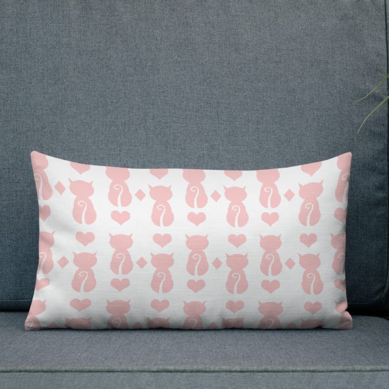 Shop Cat and It's Tail Pink Decorative Throw Pillow Accent Cushion, pillows, USA Boutique