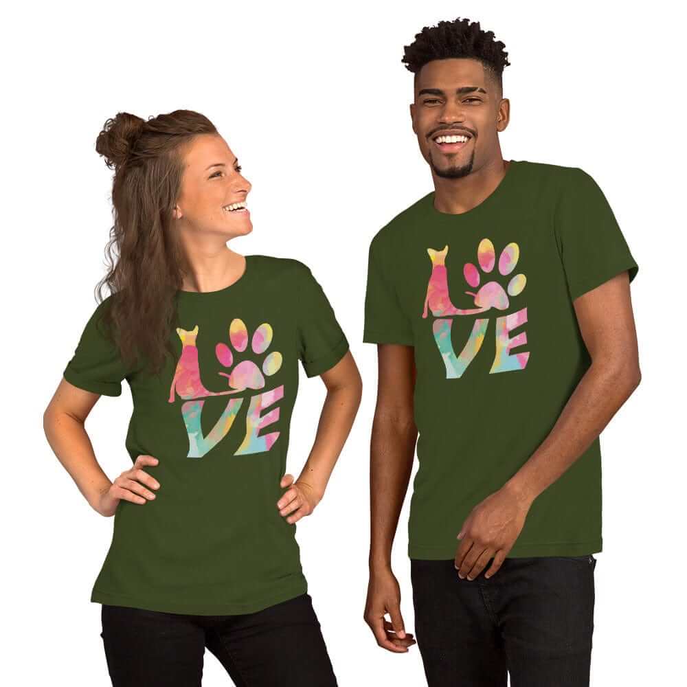 Cat Paw Love Pastel Graphic Unisex T-Shirt | Cute Cat Lover Tee, Tees, $ 30.44, A Moment Of Now™
